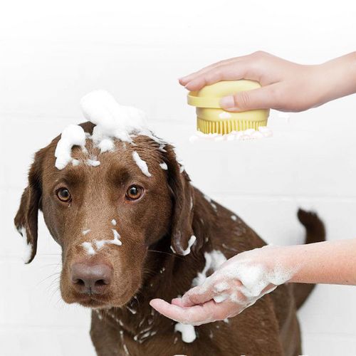 Pet Bath Brush with Shampoo Dispenser