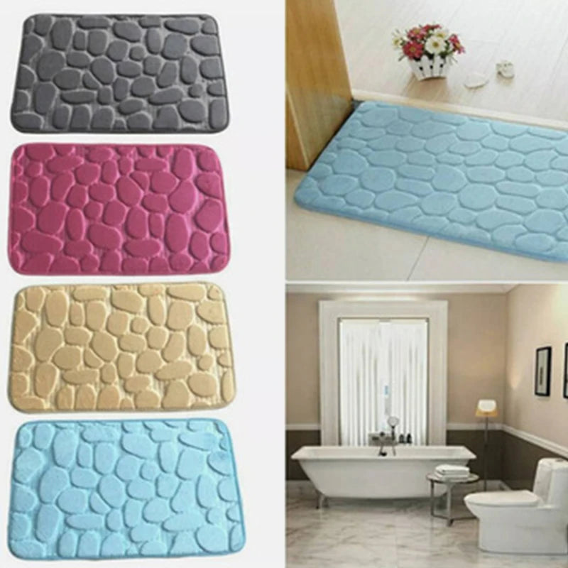 Cobblestone Non-Slip Bathroom Floor Mat